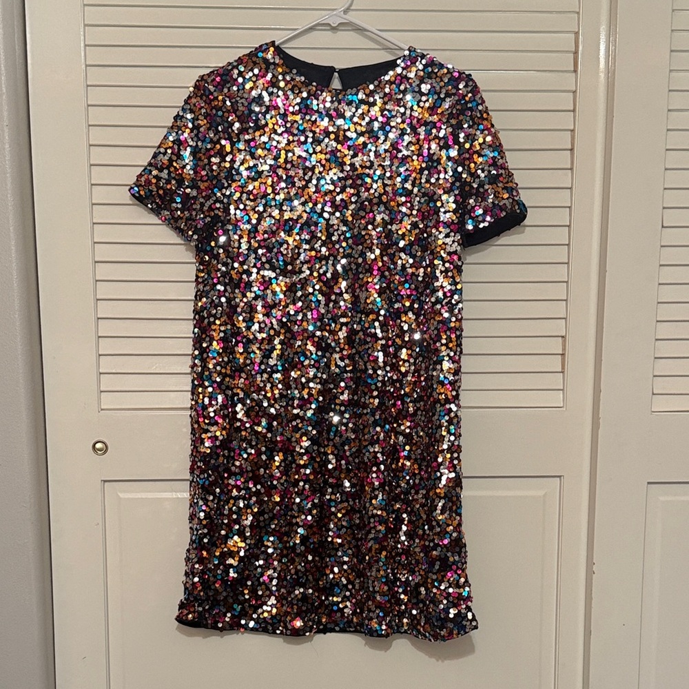 Women’s Multicolor Sequin Party Dress - Sparkling Short Sleeve from SHEIN
